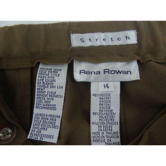 Rena Rowan Sz.14 Pants Straight Leg Stretch Career - Picture 6 of 6